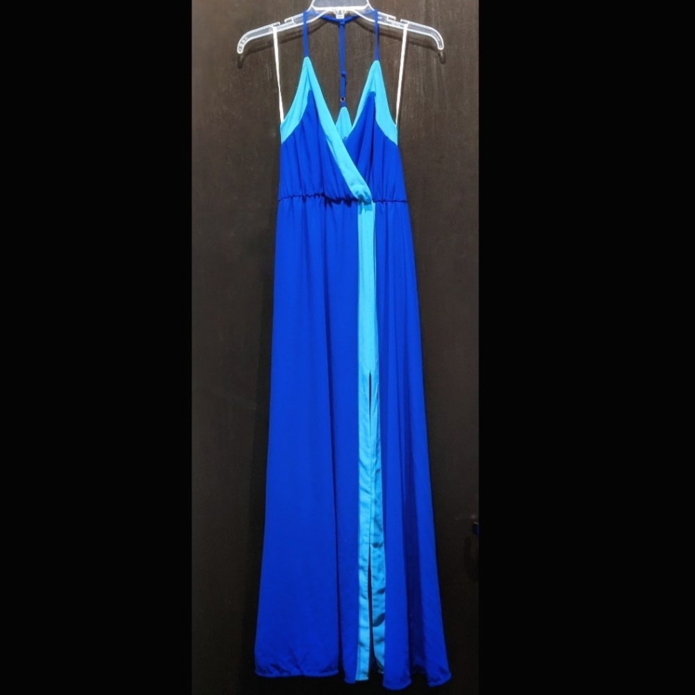 Lulus Blue Slit Maxi Dress